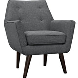 Modern Posit Fabric Upholstered Accent Lounge Armchair - Plush Dual Cushion Club Chair - BUILDMYPLACE