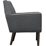 Modern Posit Fabric Upholstered Accent Lounge Armchair - Plush Dual Cushion Club Chair - BUILDMYPLACE