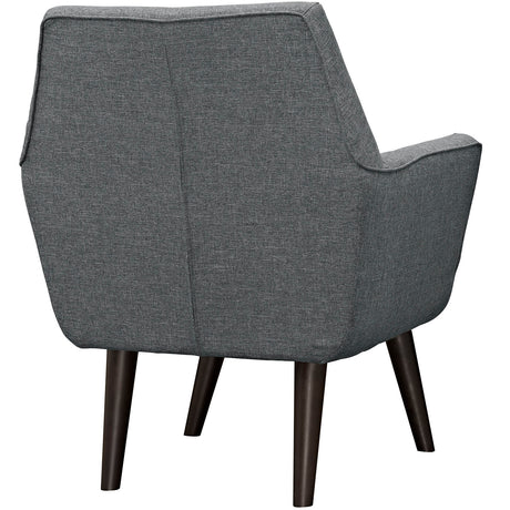 Modern Posit Fabric Upholstered Accent Lounge Armchair - Plush Dual Cushion Club Chair - BUILDMYPLACE