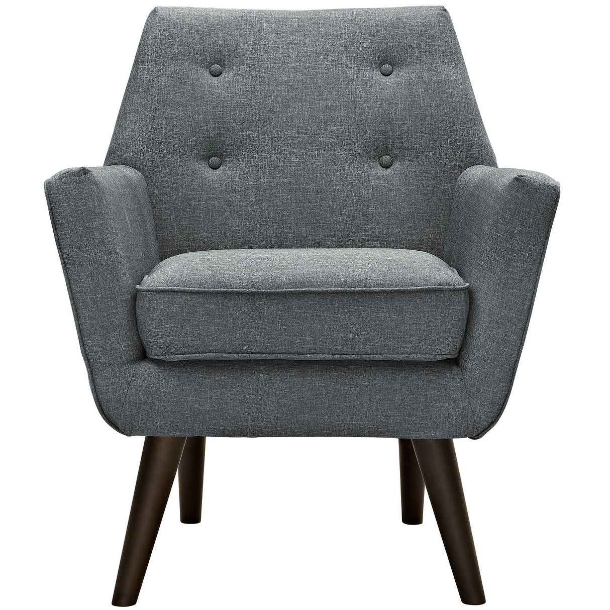 Modern Posit Fabric Upholstered Accent Lounge Armchair - Plush Dual Cushion Club Chair - BUILDMYPLACE