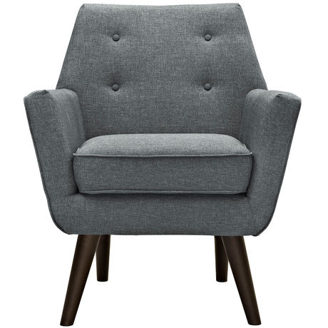 Modern Posit Fabric Upholstered Accent Lounge Armchair - Plush Dual Cushion Club Chair - BUILDMYPLACE