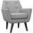 Modern Posit Fabric Upholstered Accent Lounge Armchair - Plush Dual Cushion Club Chair - BUILDMYPLACE