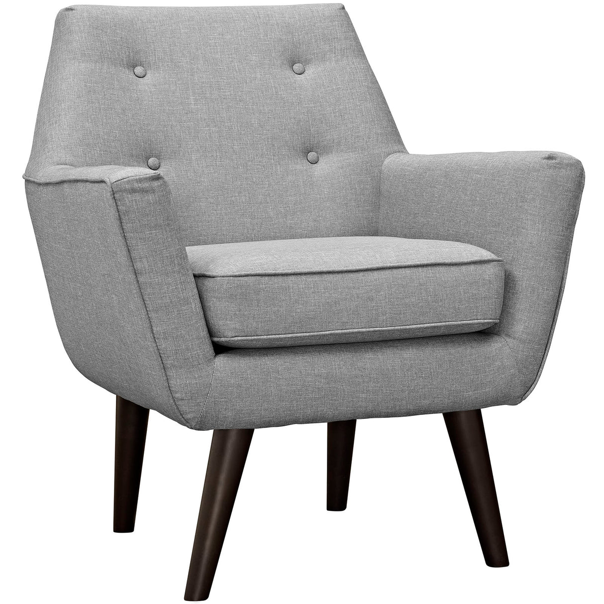 Modern Posit Fabric Upholstered Accent Lounge Armchair - Plush Dual Cushion Club Chair - BUILDMYPLACE