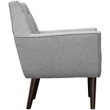 Modern Posit Fabric Upholstered Accent Lounge Armchair - Plush Dual Cushion Club Chair - BUILDMYPLACE