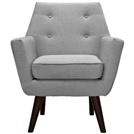 Modern Posit Fabric Upholstered Accent Lounge Armchair - Plush Dual Cushion Club Chair - BUILDMYPLACE