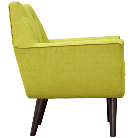 Modern Posit Fabric Upholstered Accent Lounge Armchair - Plush Dual Cushion Club Chair - BUILDMYPLACE