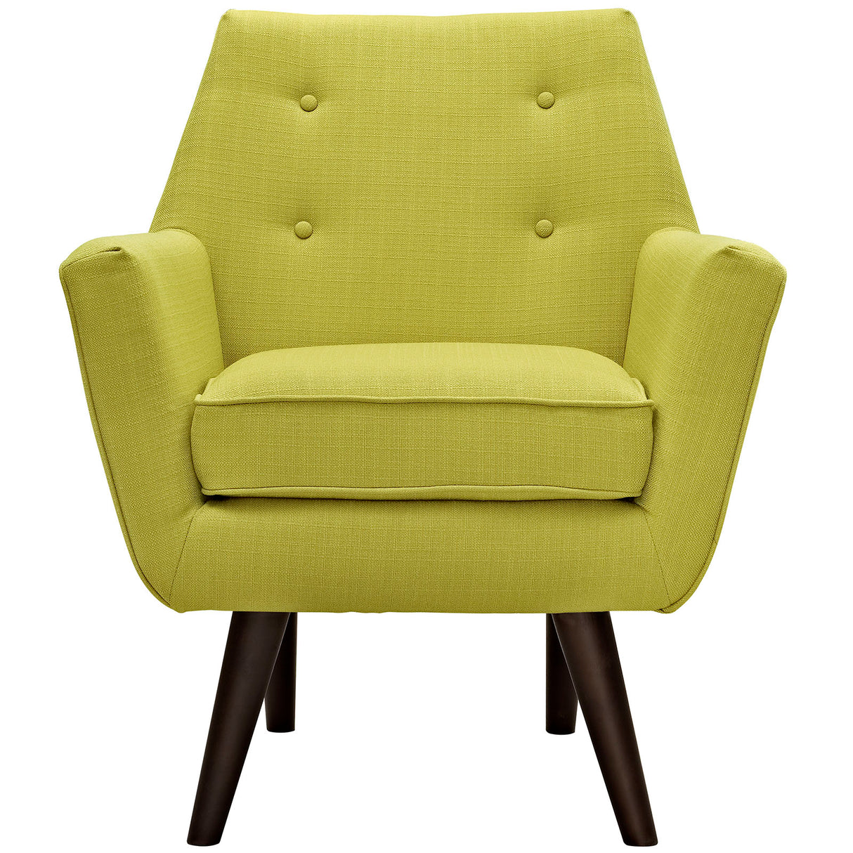 Modern Posit Fabric Upholstered Accent Lounge Armchair - Plush Dual Cushion Club Chair - BUILDMYPLACE