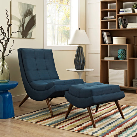 Modern Upholstered Ramp Fabric Lounge Chair Set - Chaise Lounge Chair - BUILDMYPLACE