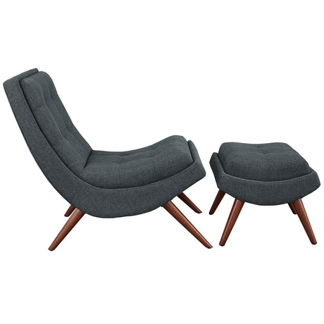 Modern Upholstered Ramp Fabric Lounge Chair Set - Chaise Lounge Chair - BUILDMYPLACE