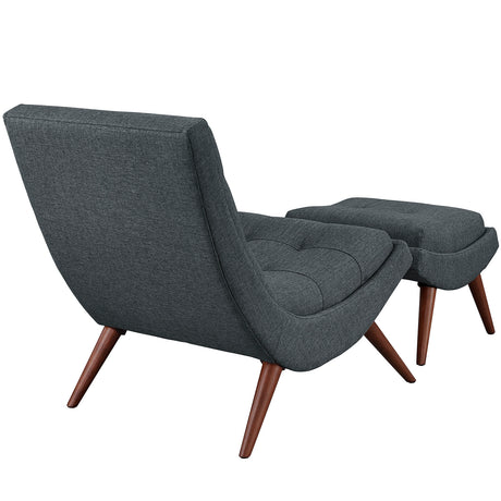 Modern Upholstered Ramp Fabric Lounge Chair Set - Chaise Lounge Chair - BUILDMYPLACE