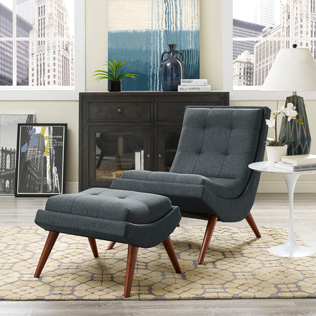 Modern Upholstered Ramp Fabric Lounge Chair Set - Chaise Lounge Chair - BUILDMYPLACE