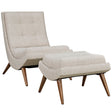 Modern Upholstered Ramp Fabric Lounge Chair Set - Chaise Lounge Chair - BUILDMYPLACE