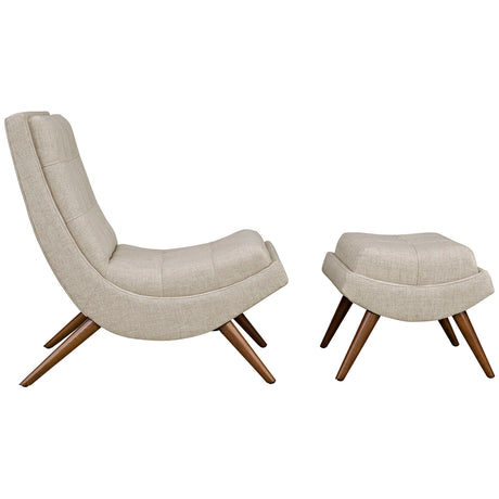 Modern Upholstered Ramp Fabric Lounge Chair Set - Chaise Lounge Chair - BUILDMYPLACE