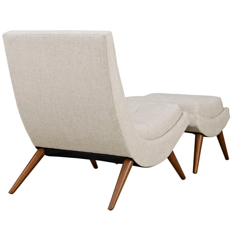 Modern Upholstered Ramp Fabric Lounge Chair Set - Chaise Lounge Chair - BUILDMYPLACE