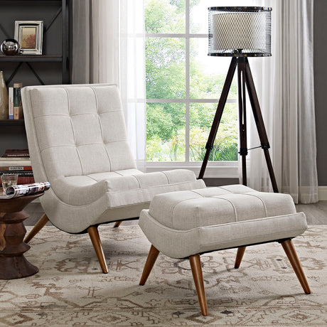 Modern Upholstered Ramp Fabric Lounge Chair Set - Chaise Lounge Chair - BUILDMYPLACE