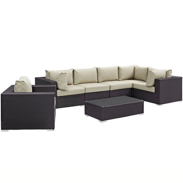 Convene 7 Piece 3 Corner Outdoor Patio Sectional Set