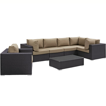 Convene 7 Piece 3 Corner Outdoor Patio Sectional Set