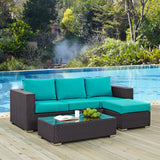 Convene 3 Piece 4 Seat Outdoor Patio Sofa Set - BUILDMYPLACE