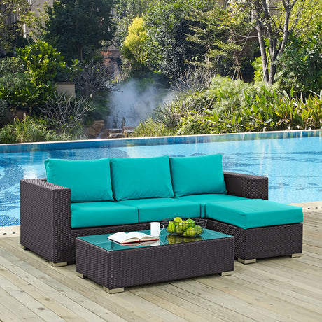 Convene 3 Piece 4 Seat Outdoor Patio Sofa Set - BUILDMYPLACE