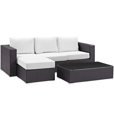 Convene 3 Piece 4 Seat Outdoor Patio Sofa Set - BUILDMYPLACE