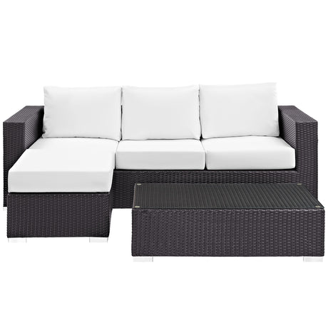 Convene 3 Piece 4 Seat Outdoor Patio Sofa Set - BUILDMYPLACE