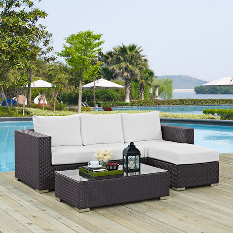 Convene 3 Piece 4 Seat Outdoor Patio Sofa Set - BUILDMYPLACE