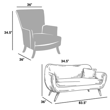 Beguile Upholstered Fabric Living Room Set