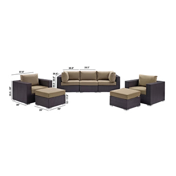 Convene 7 Piece Outdoor Patio Sectional Set