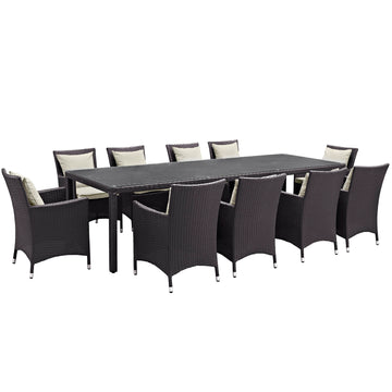 Convene 11 Piece Outdoor Patio Dining Set W/ 90" Dining Table
