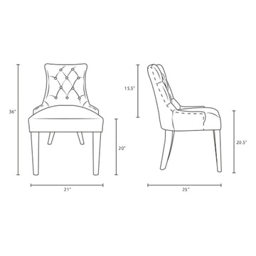 Modern Elegant Regent Kitchen Side Chair - Kitchen And Fabric Dining Chair Set