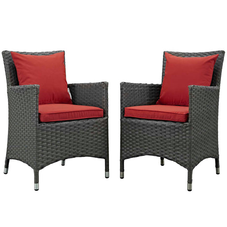 Sojourn 2 Piece Outdoor Patio Sunbrella Dining Set - BUILDMYPLACE