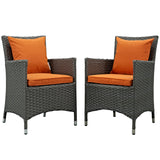 Sojourn 2 Piece Outdoor Patio Sunbrella Dining Set - BUILDMYPLACE