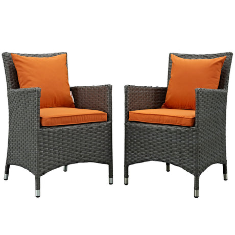 Sojourn 2 Piece Outdoor Patio Sunbrella Dining Set - BUILDMYPLACE