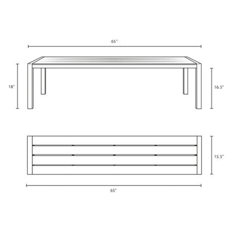 Shore Outdoor Patio Aluminum Bench - BUILDMYPLACE