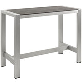 Shore Outdoor Patio Aluminum Rectangle Bar Table - BUILDMYPLACE