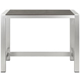 Shore Outdoor Patio Aluminum Rectangle Bar Table - BUILDMYPLACE