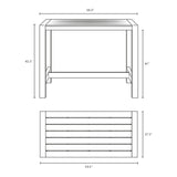 Shore Outdoor Patio Aluminum Rectangle Bar Table - BUILDMYPLACE