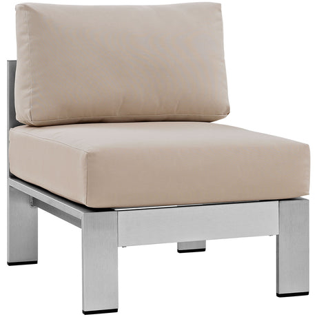 Shore Armless Outdoor Patio Aluminum Chair - BUILDMYPLACE