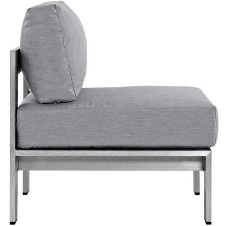 Shore Armless Outdoor Patio Aluminum Chair - BUILDMYPLACE
