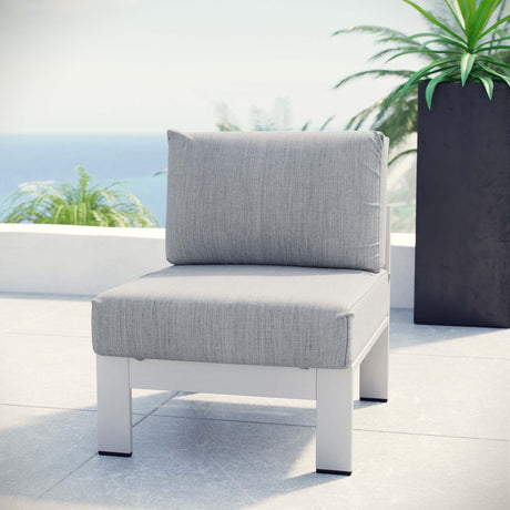 Shore Armless Outdoor Patio Aluminum Chair - BUILDMYPLACE