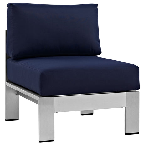 Shore Armless Outdoor Patio Aluminum Chair - BUILDMYPLACE