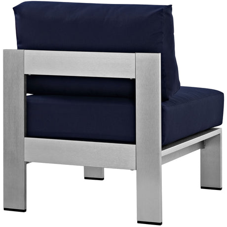 Shore Armless Outdoor Patio Aluminum Chair - BUILDMYPLACE