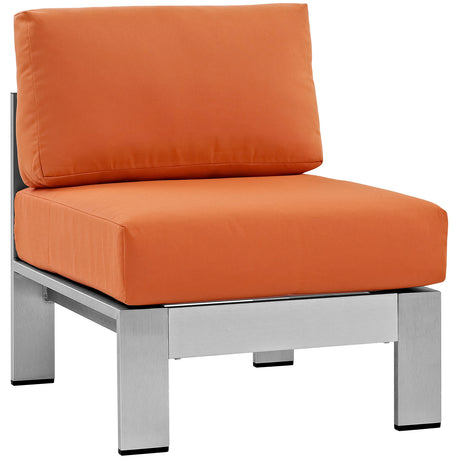 Shore Armless Outdoor Patio Aluminum Chair - BUILDMYPLACE