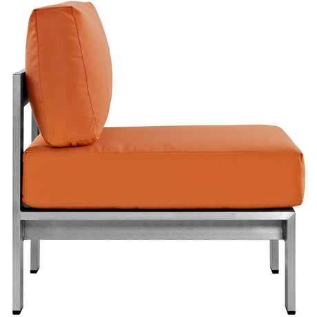 Shore Armless Outdoor Patio Aluminum Chair - BUILDMYPLACE