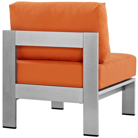 Shore Armless Outdoor Patio Aluminum Chair - BUILDMYPLACE