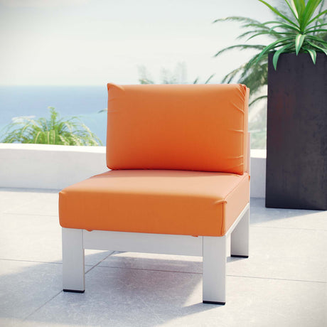 Shore Armless Outdoor Patio Aluminum Chair - BUILDMYPLACE