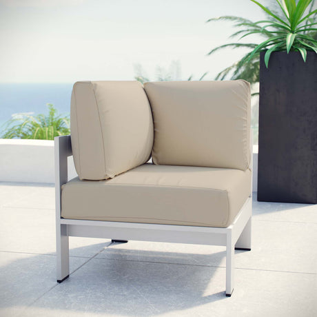 Shore Outdoor Patio Aluminum Corner Sofa - BUILDMYPLACE