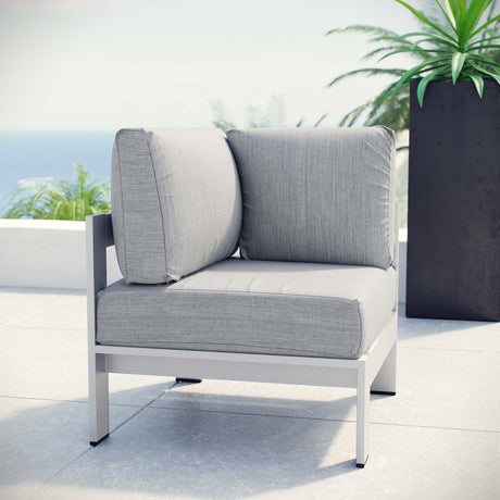 Shore Outdoor Patio Aluminum Corner Sofa - BUILDMYPLACE