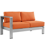 Shore Left Arm Corner Sectional Outdoor Patio Aluminum Loveseat - BUILDMYPLACE