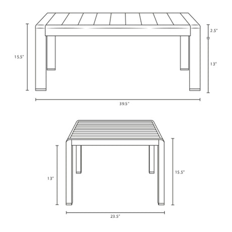 Shore Outdoor Patio Aluminum Coffee Table - BUILDMYPLACE